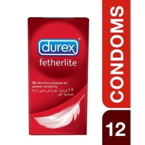 Durex Fetherlite Condoms – Ultra-Thin for a Natural Feel (Pack of 12)