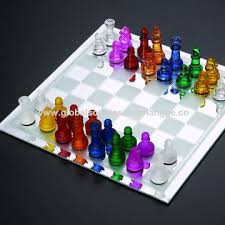 Premium Multi-Colored Glass Chess Set – Elegant & Decorative Board Game - Image 3