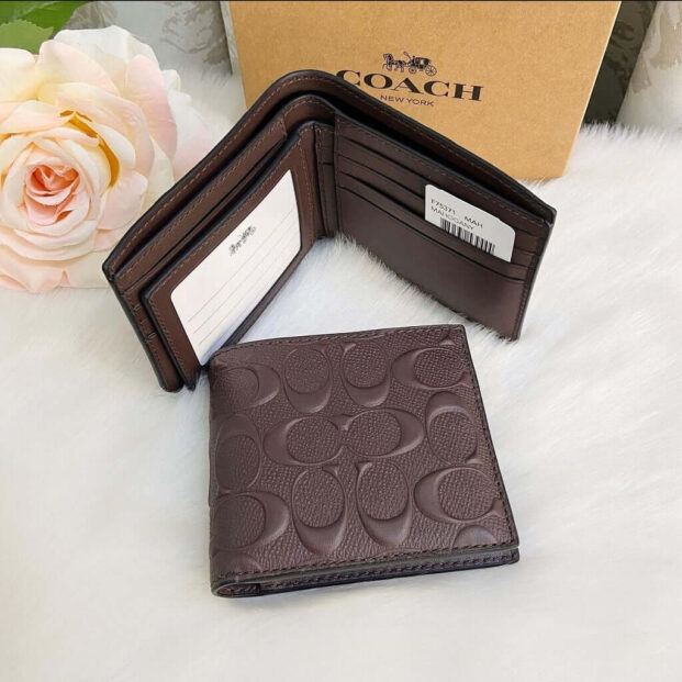 Coach Replica Black Leather Bifold Wallet for Men – Elegant & Functional - Image 2